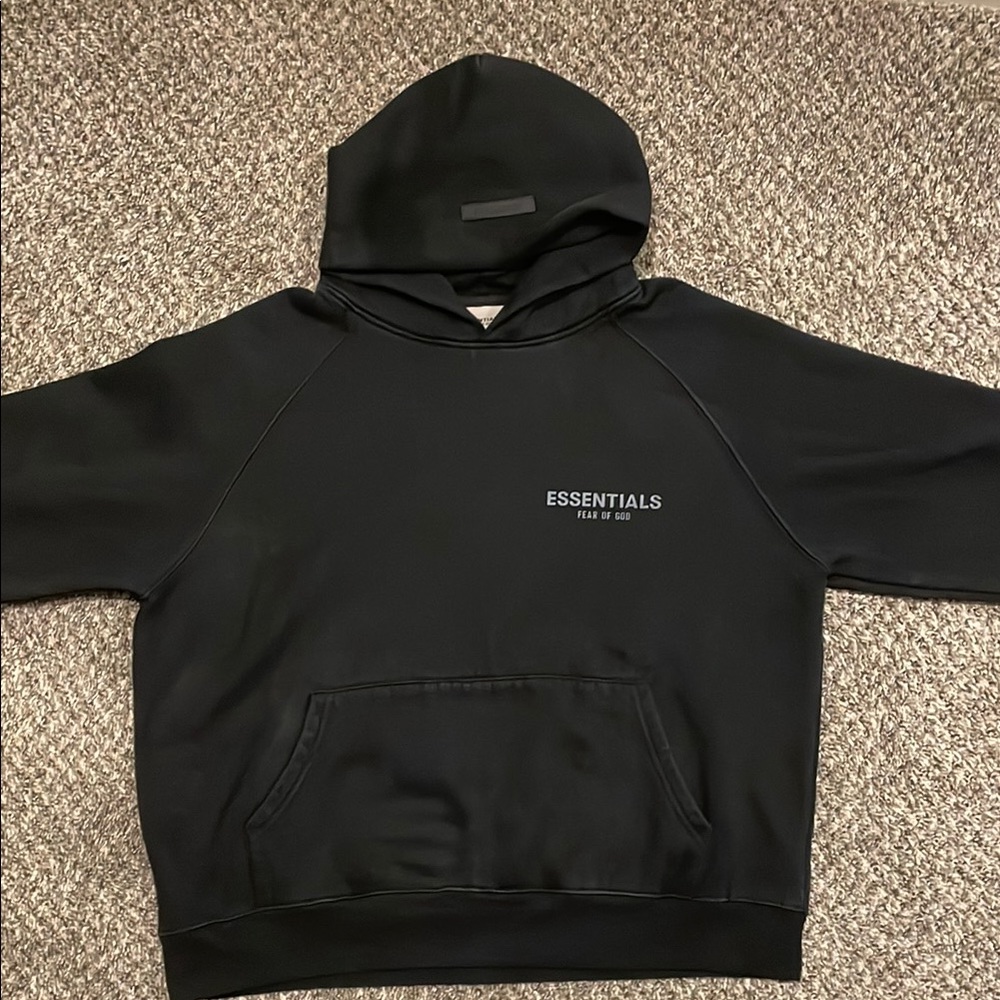 Fear of God Essentials Black Hoodie Sz Medium